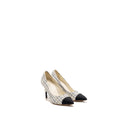 CHANEL PUMP TWEED BLUE / WHITE/ BLACK