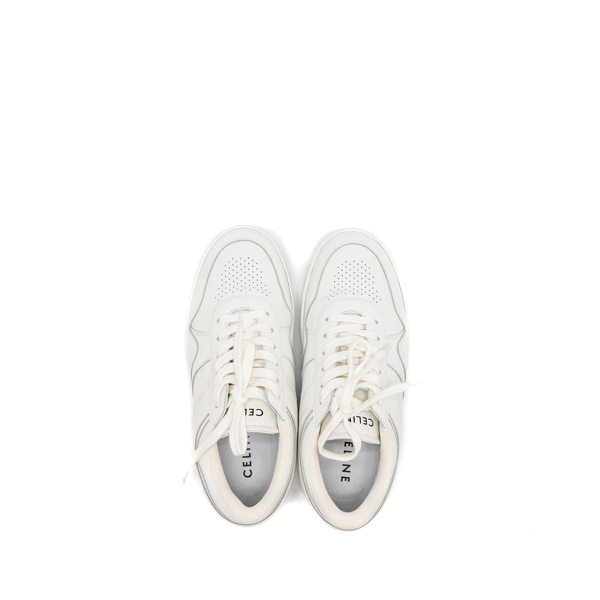 CELINE TRAINER LOW LACE-UP SNEAKER CALFSKIN WHITE
