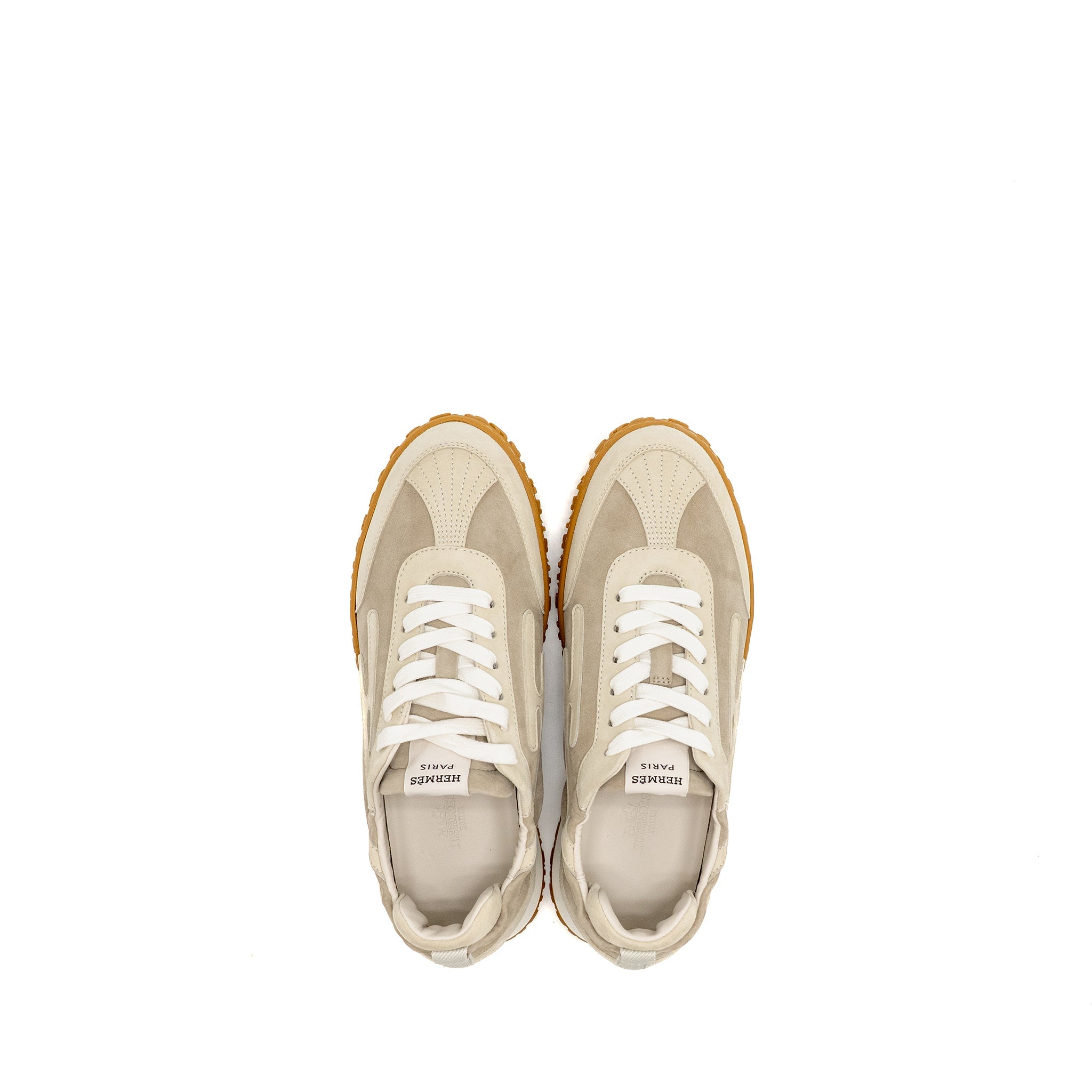 HERMES JET SNEAKER NAPPA/SUEDE GOATSKIN BLANC