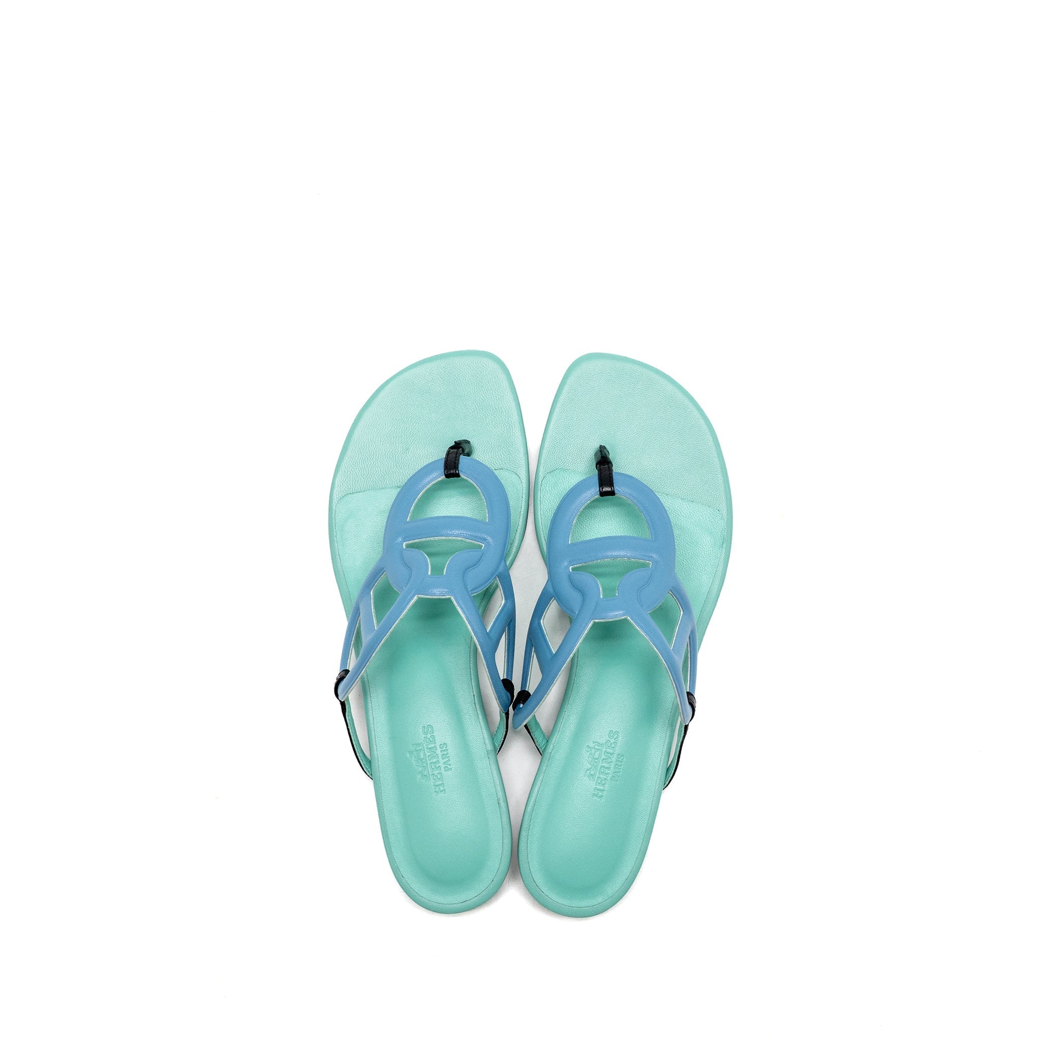 HERMES AGNEAU BEACH SANDALS MULTICOLOUR