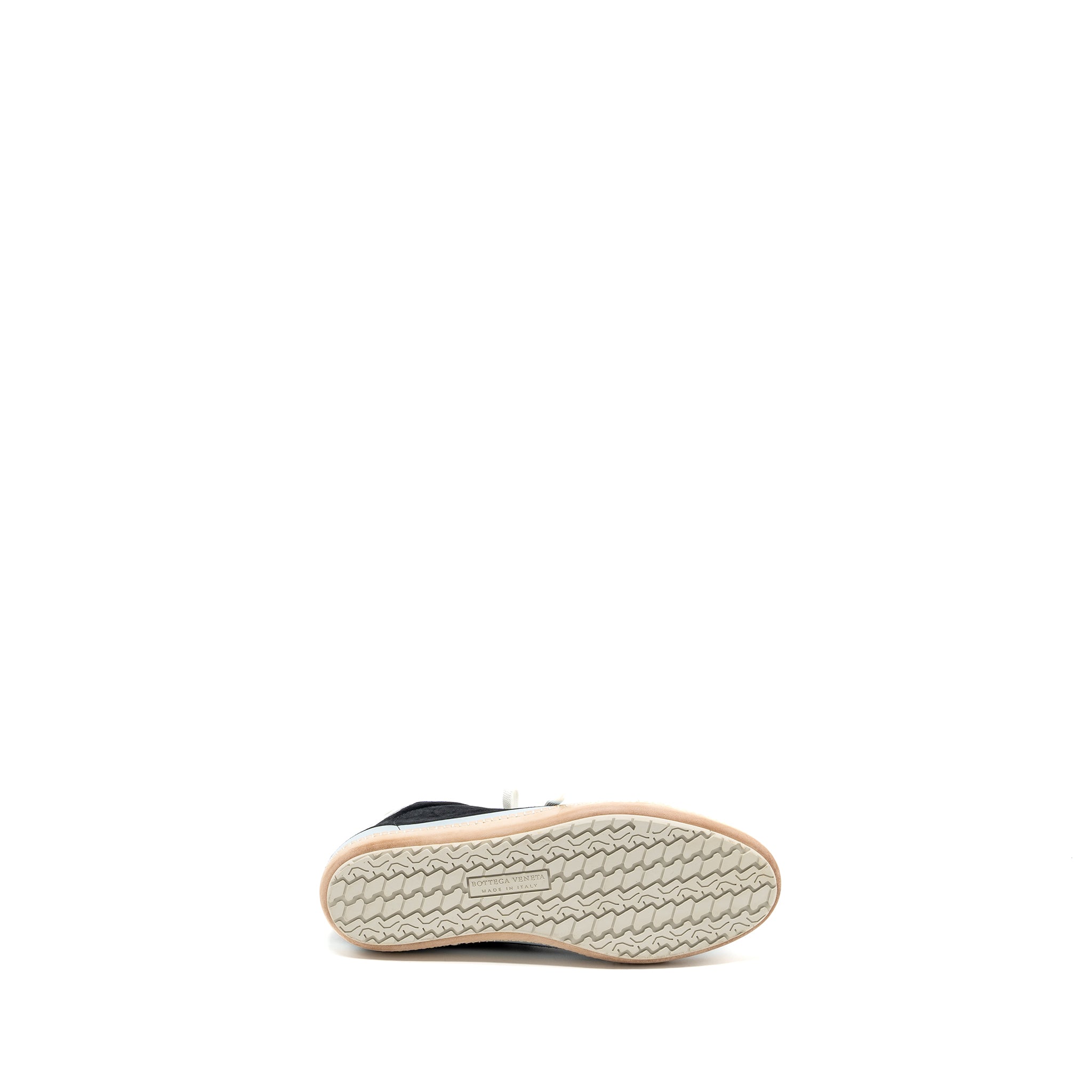 BOTTEGA VENETA SNEAKER SUEDE BLACK/WHITE/LIGHT BLUE