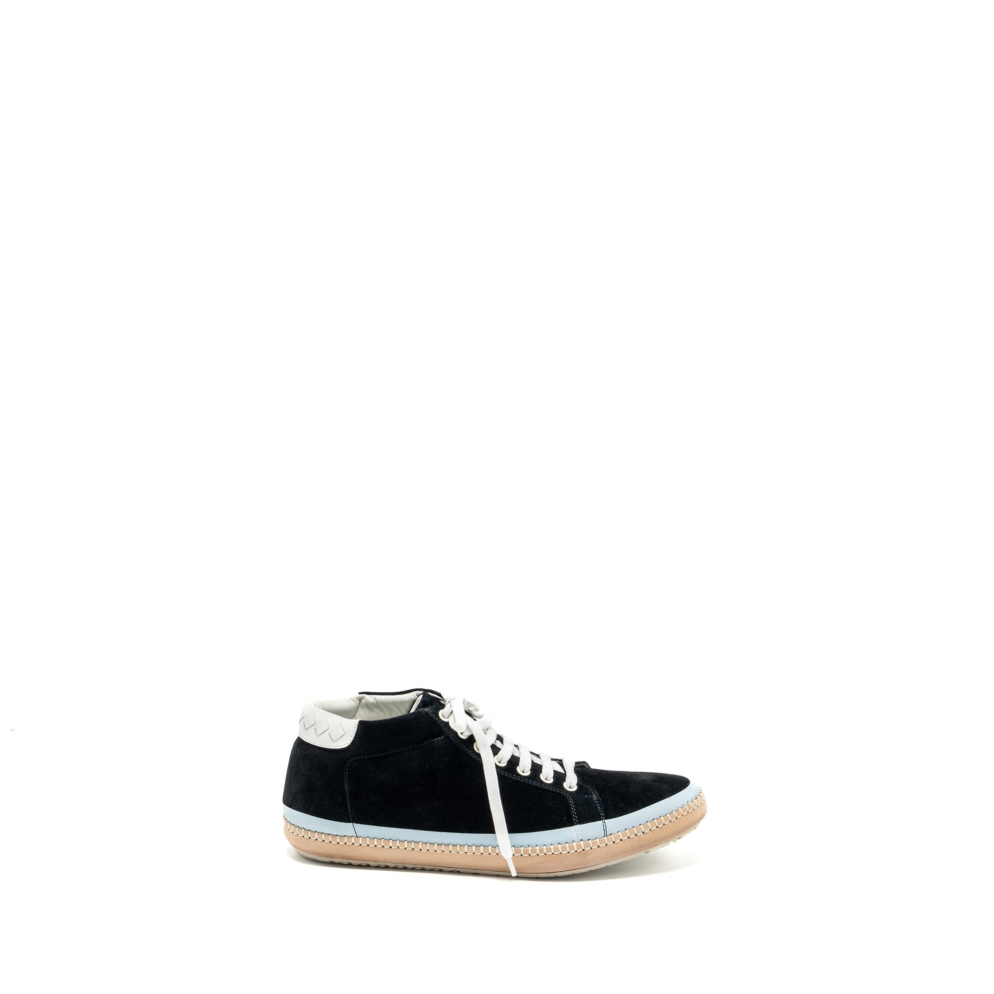 BOTTEGA VENETA SNEAKER SUEDE BLACK/WHITE/LIGHT BLUE