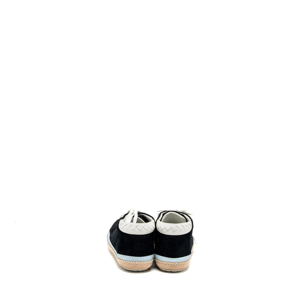 BOTTEGA VENETA SNEAKER SUEDE BLACK/WHITE/LIGHT BLUE