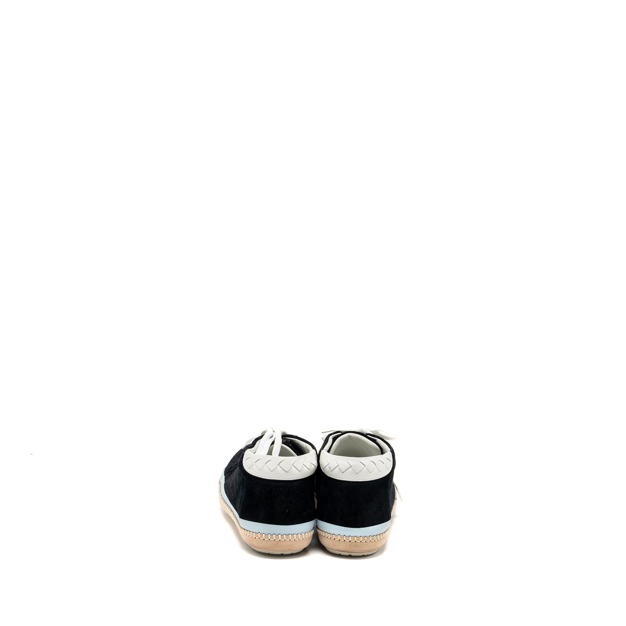 BOTTEGA VENETA SNEAKER SUEDE BLACK/WHITE/LIGHT BLUE
