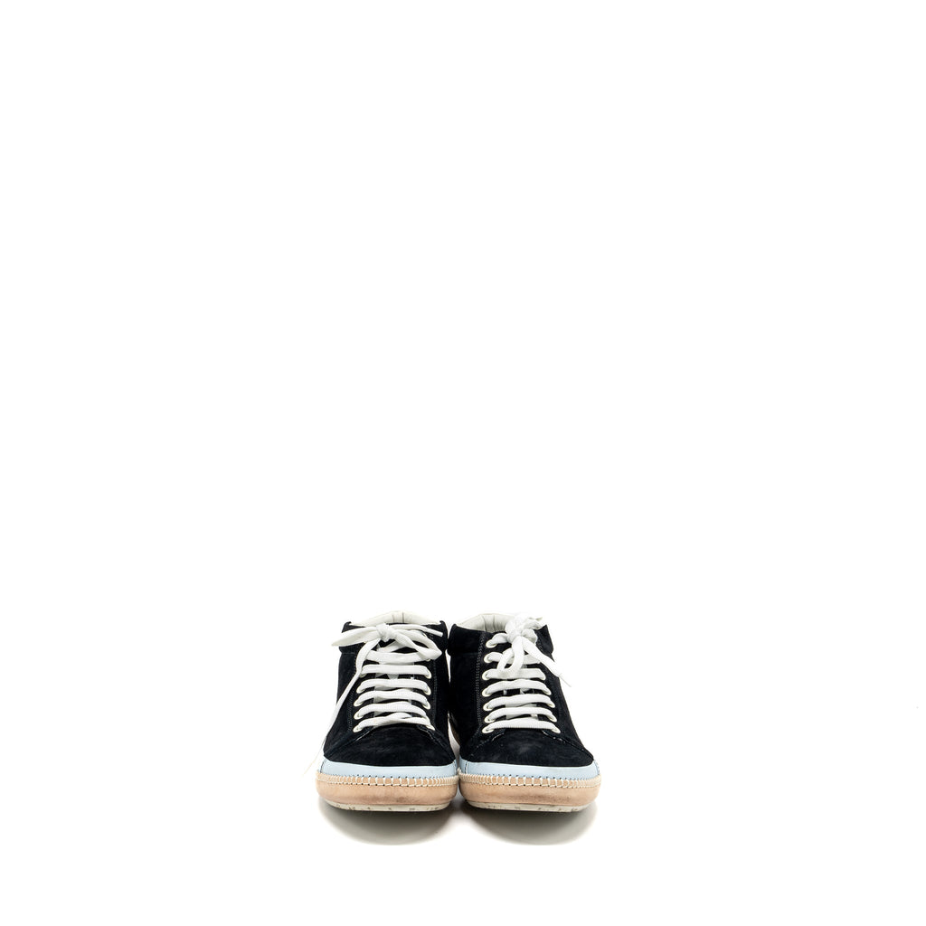 BOTTEGA VENETA SNEAKER SUEDE BLACK/WHITE/LIGHT BLUE
