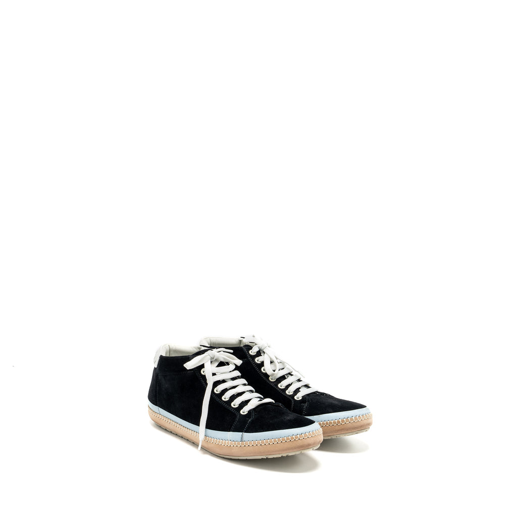 BOTTEGA VENETA SNEAKER SUEDE BLACK/WHITE/LIGHT BLUE