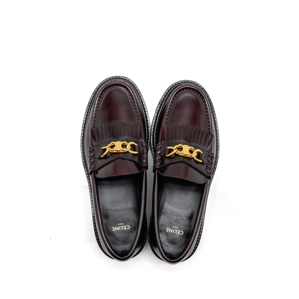 CELINE CHUNKY LOAFER LEATHER BURGUNDY GHW