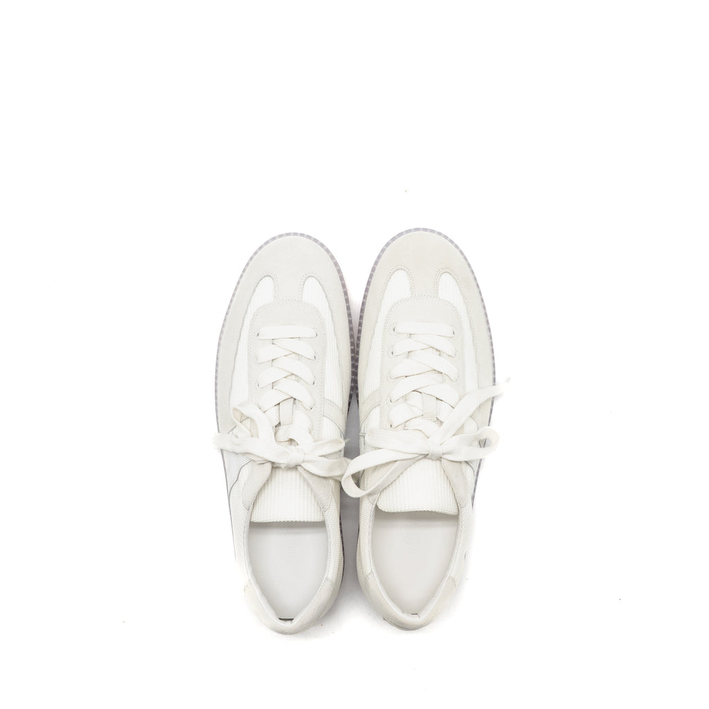 HERMES HOMME BOOMERANG SNEAKER MESH/ CALFSKIN/ SUEDE BLANC