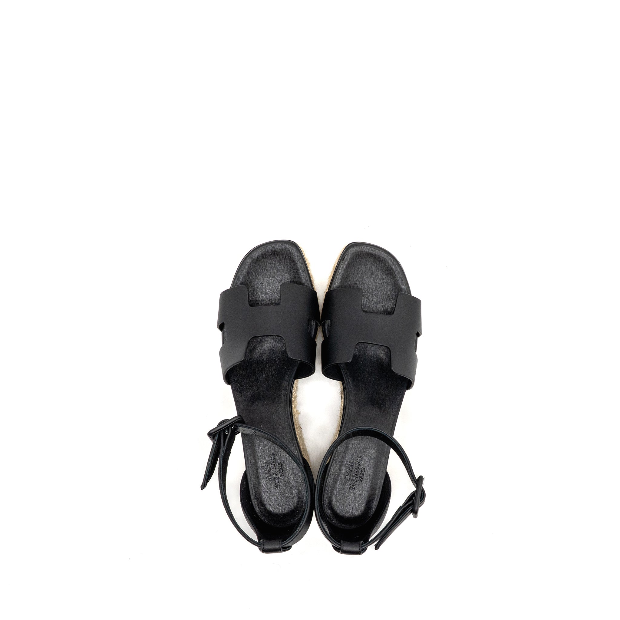 HERMES ELDA ESPADRILLE CALFSKIN BLACK