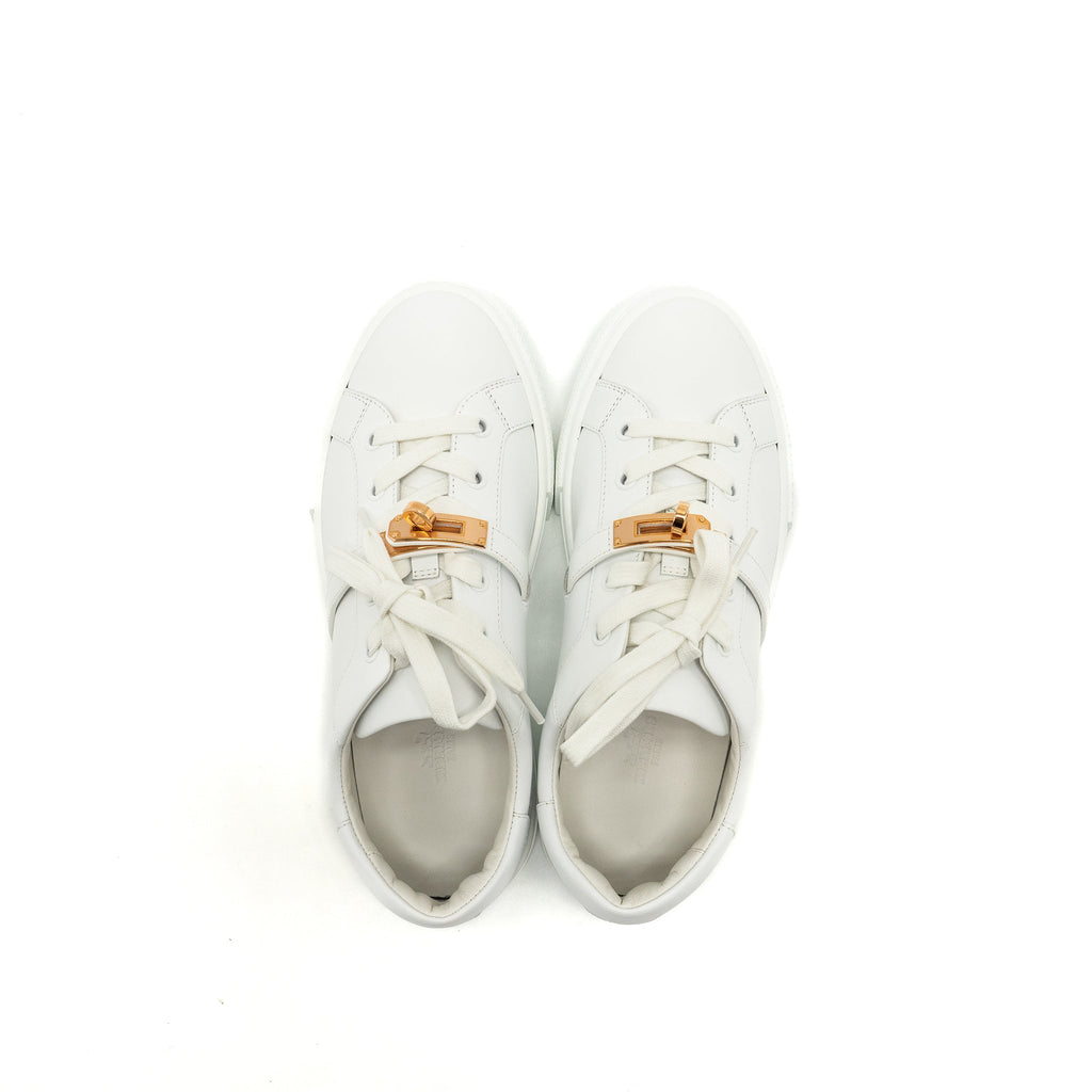 HERMES DAY SNEAKER CALFSKIN WHITE RGHW