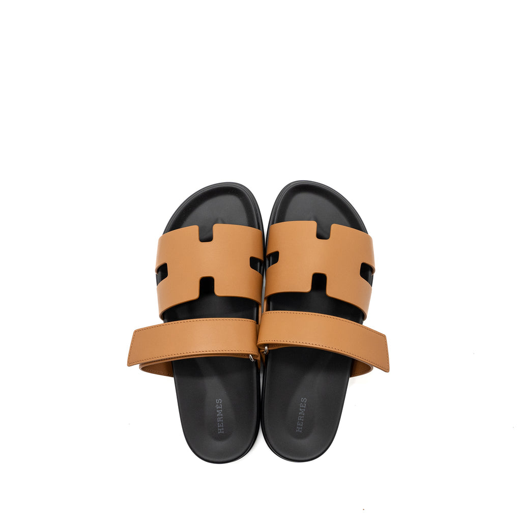 HERMES CHYPRE SANDALS CALFSKIN NATURAL