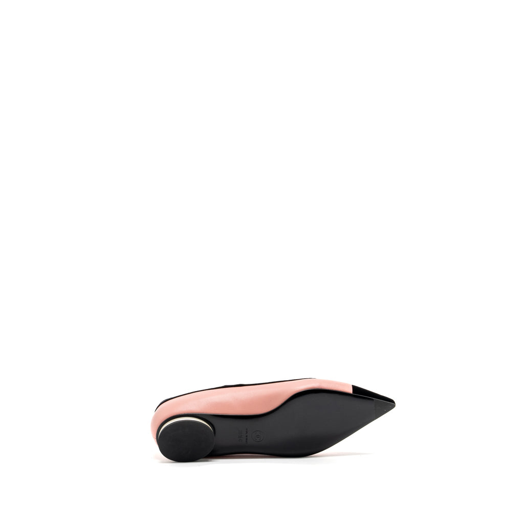 CHANEL 22K MERY JANES SHOES LAMBSKIN / VELVET PINK / BLACK LGHW