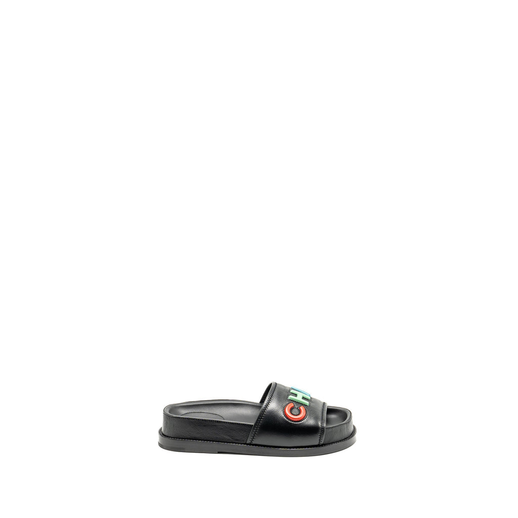 CHANEL 22S SANDALS/MULES LAMBSKIN BLACK MULTICOLOUR