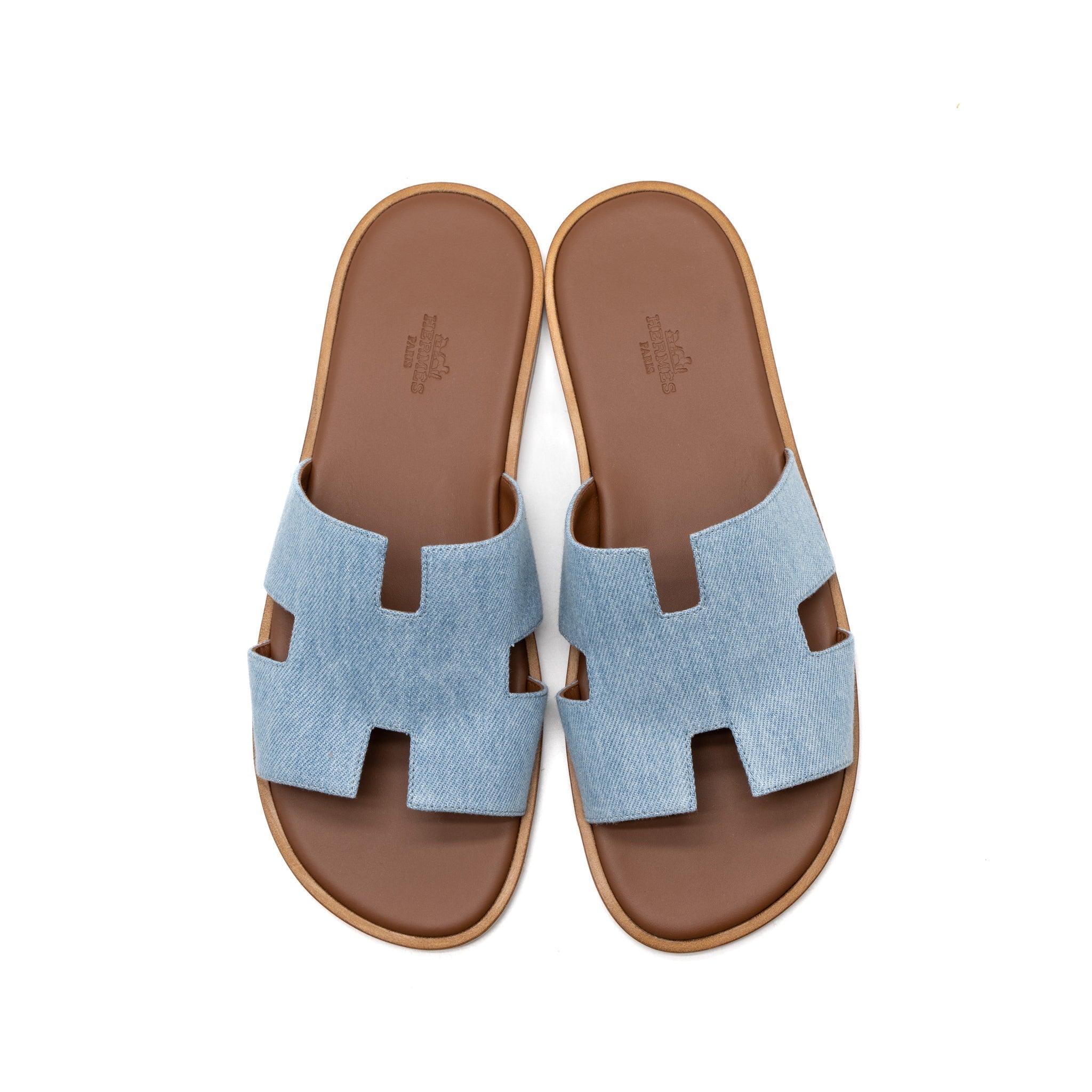 HERMES IZMIER SANDAL DENIM CLAIR