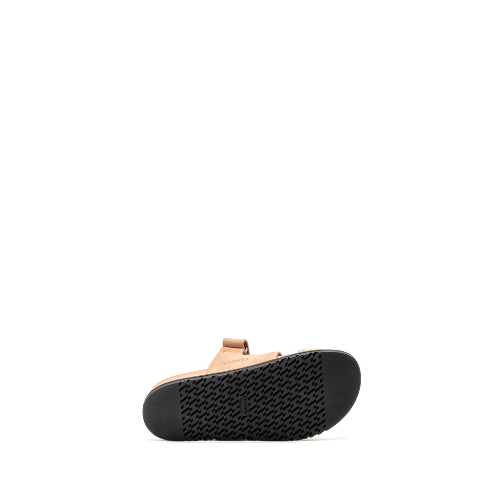 HERMES FEMME CHYPRE SANDALS CHEVRE GOATSKIN/SUEDE NUDE