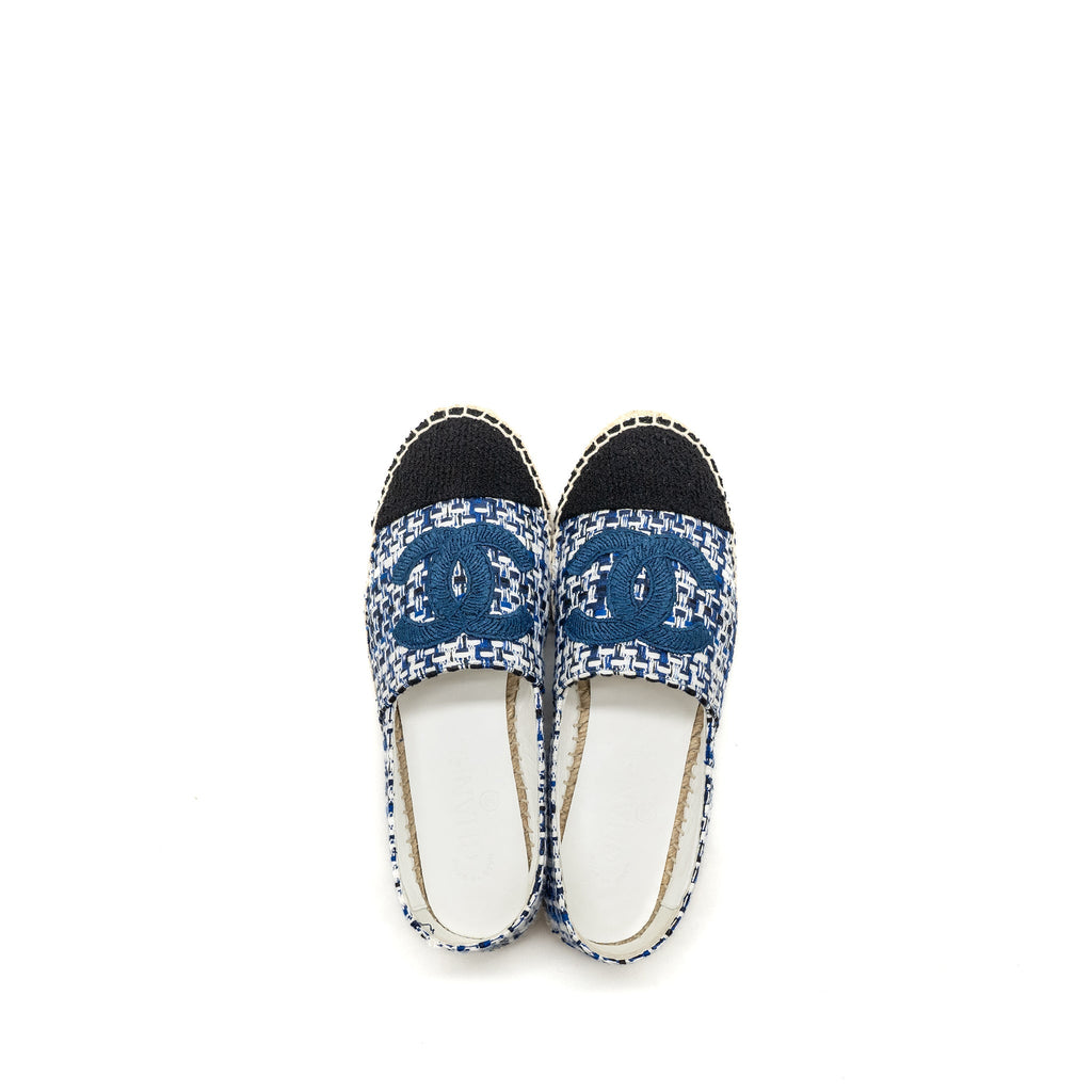 CHANEL ESPADRILLES TWEED/COTTON BLUE/MULTICOLOUR