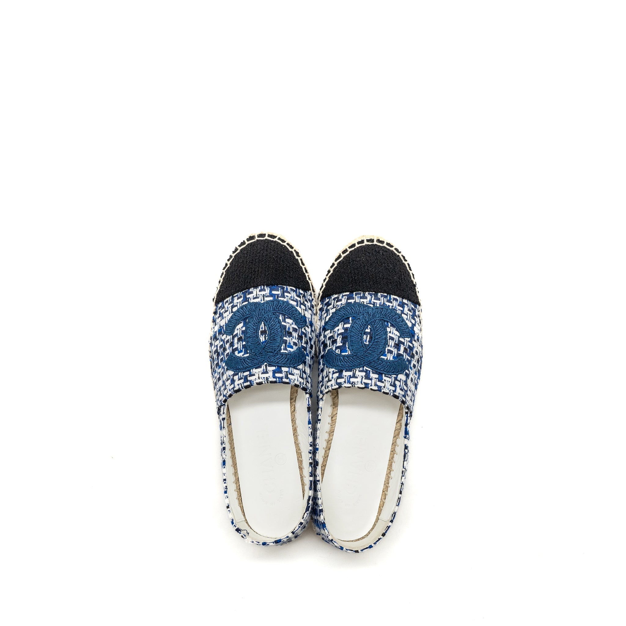 CHANEL ESPADRILLES TWEED/COTTON BLUE/MULTICOLOUR