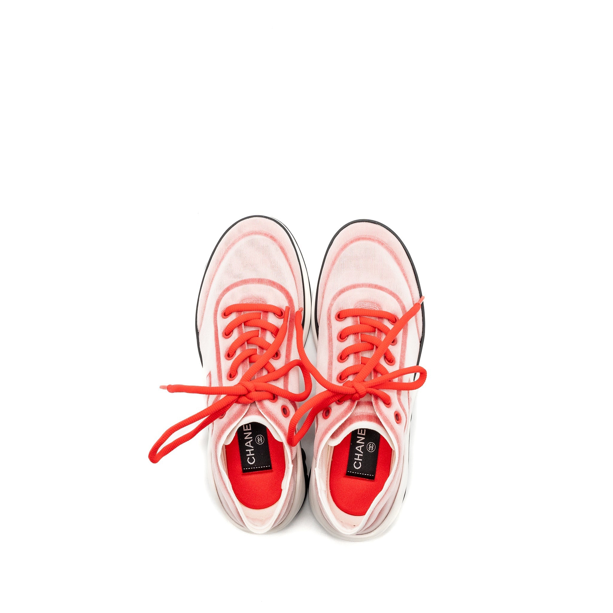 CHANEL CC LOGO SNEAKERS RED/ WHITE/ BLACK