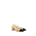 CHANEL SLINGBACKS LEATHER BEIGE / BLACK LGHW