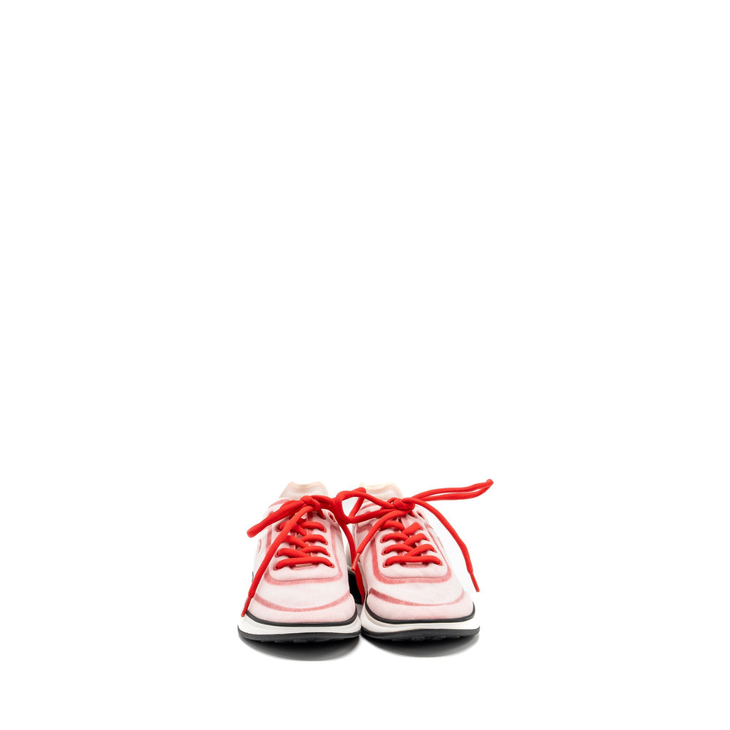 CHANEL CC LOGO SNEAKERS RED/ WHITE/ BLACK