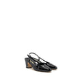 CHANEL 22K SLINGBACKS PATENT/CALFSKIN BLACK LGHW