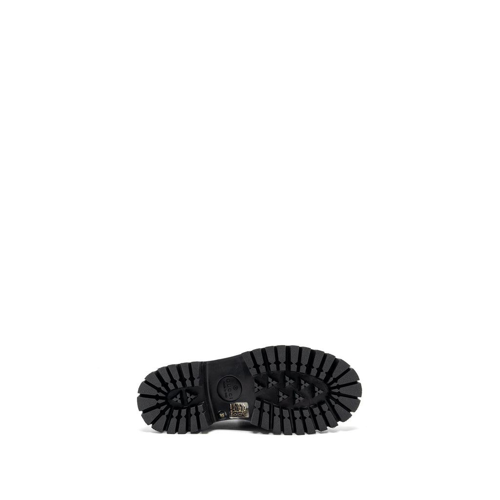 GUCCI LEATHER LUG SOLE HORSEBIT LOAFER BLACK GHW
