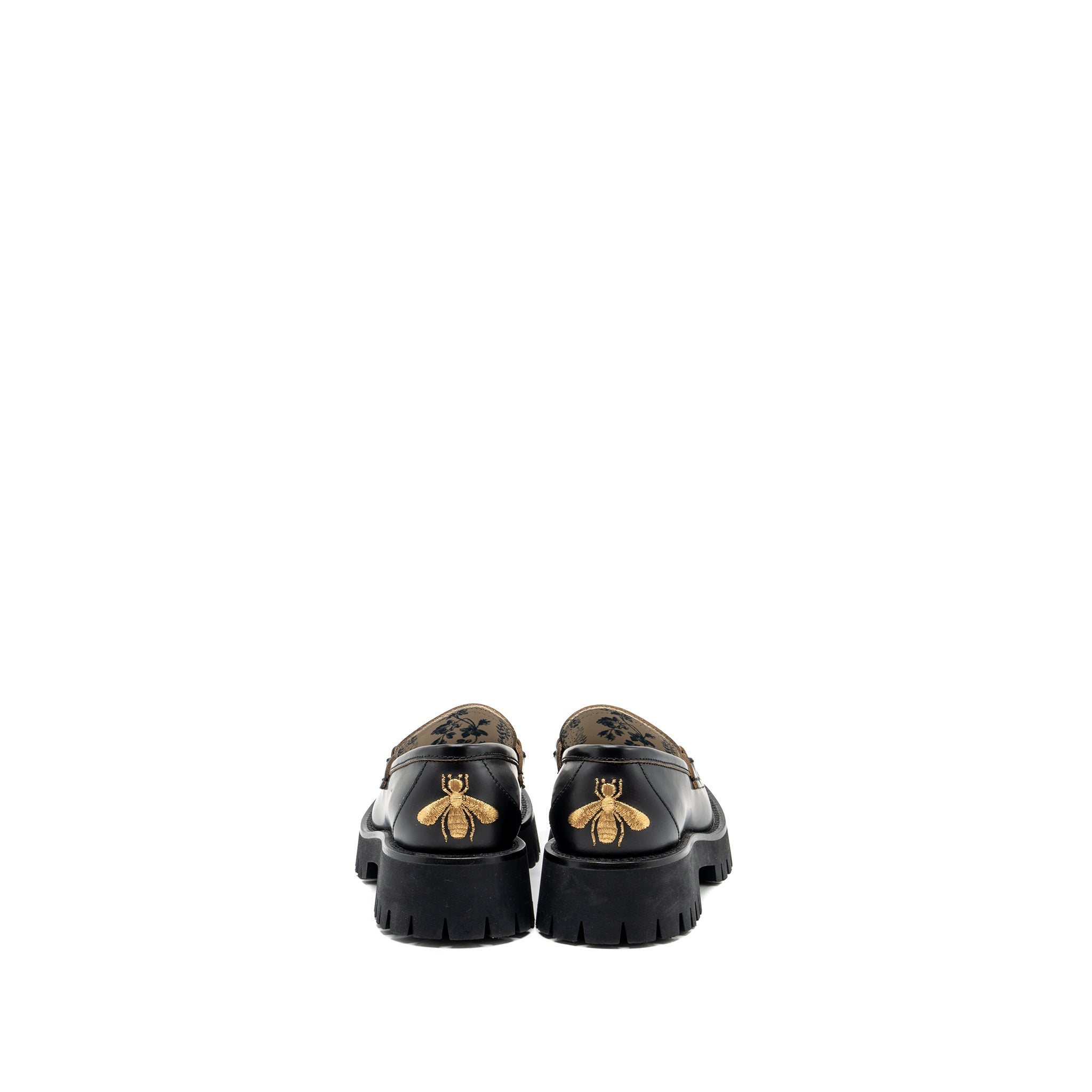 GUCCI LEATHER LUG SOLE HORSEBIT LOAFER BLACK GHW