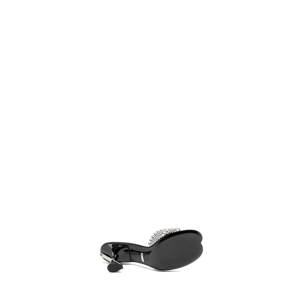 GUCCI CRYSTAL-EMBELLISHED STAIN SANDALS BLACK