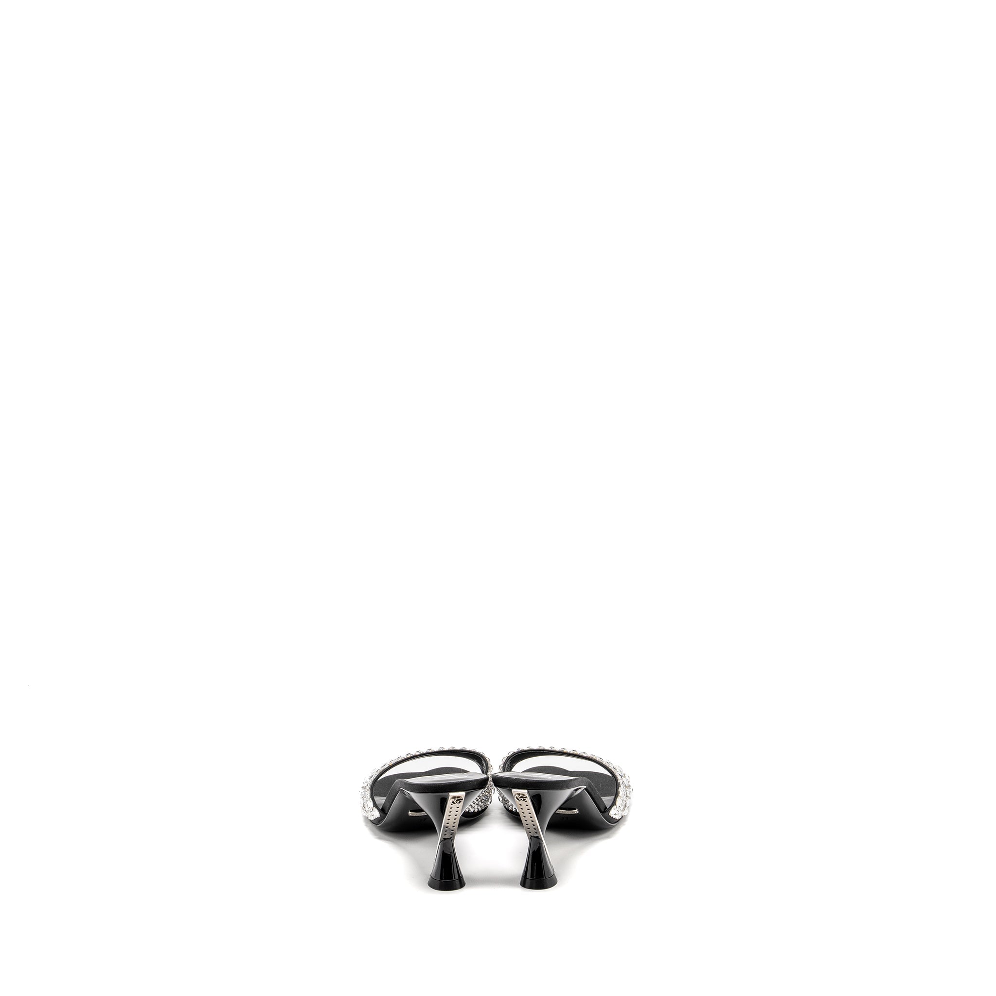 GUCCI CRYSTAL-EMBELLISHED STAIN SANDALS BLACK