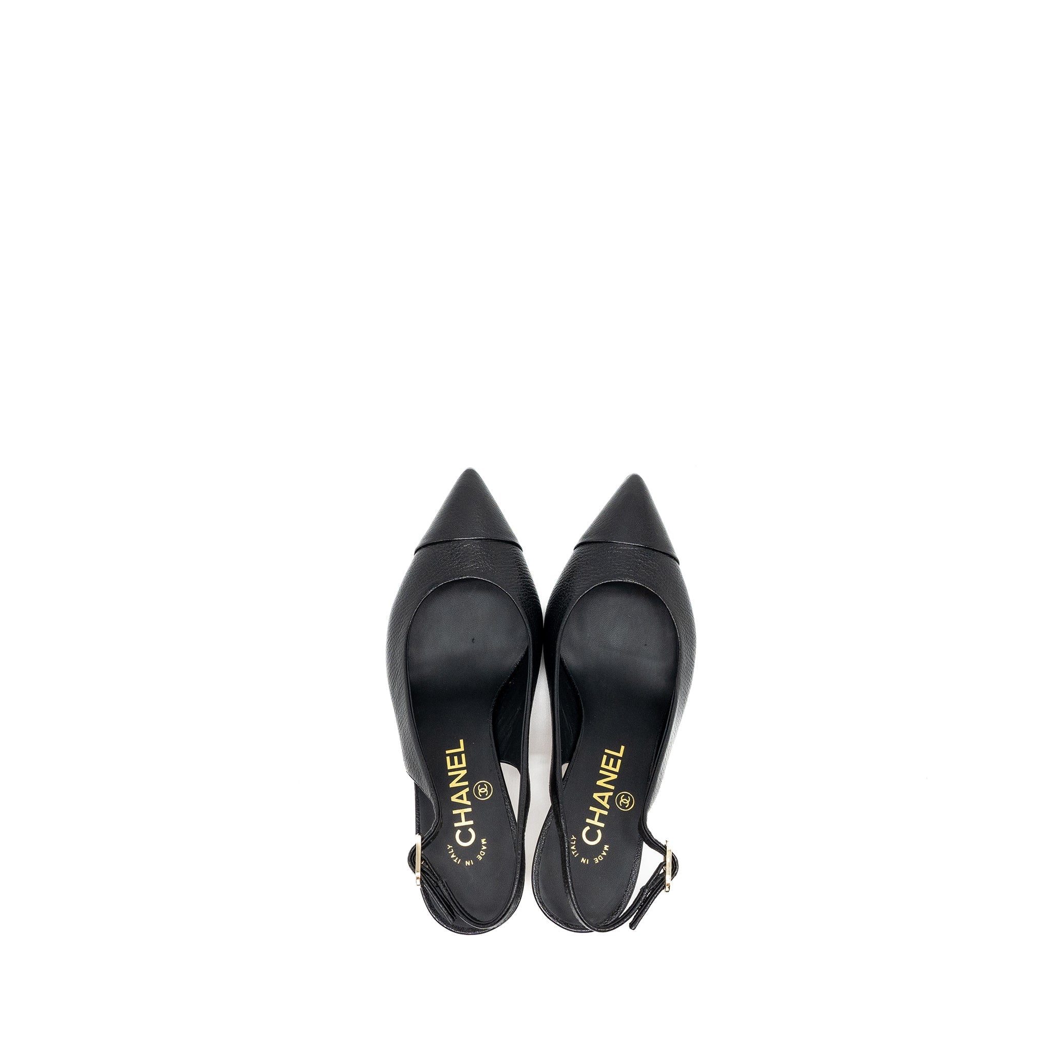 CHANEL PUMPS SLINGBACK LEATHER BLACK
