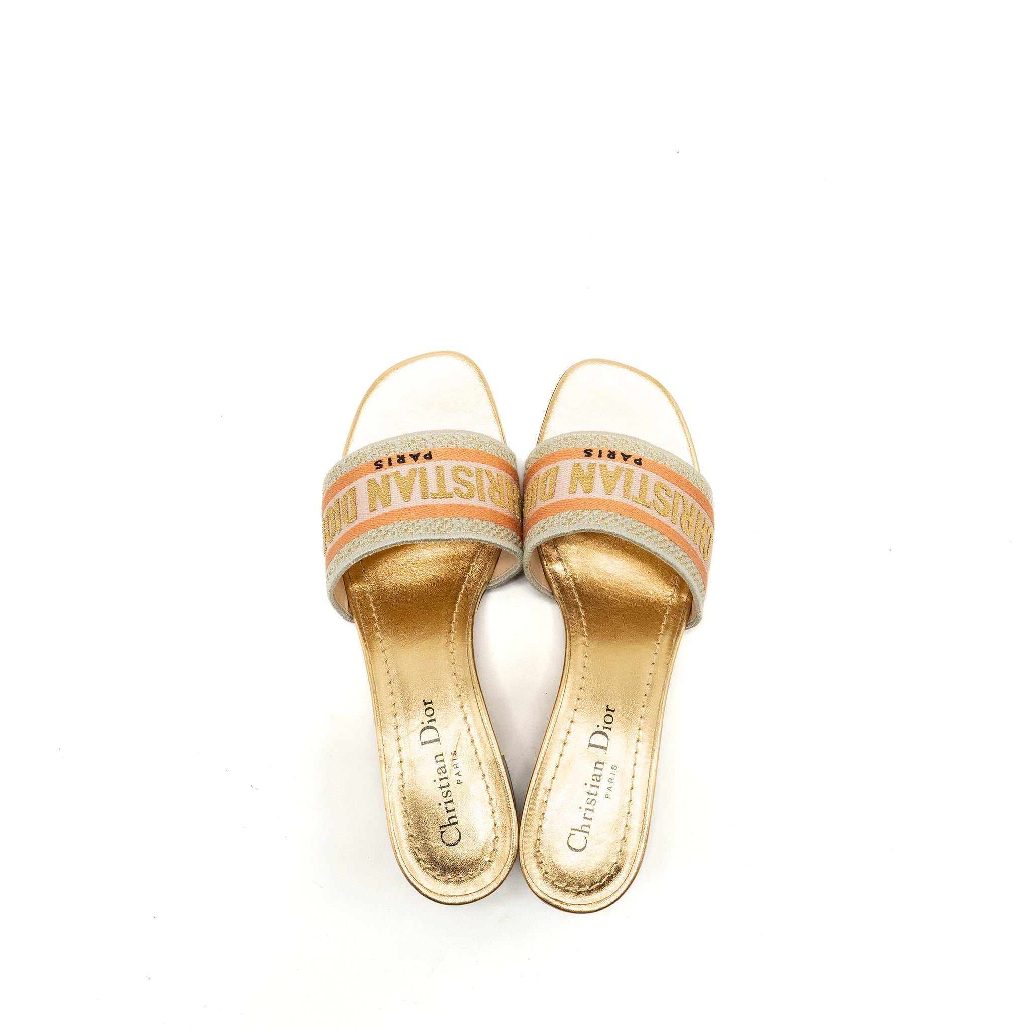 DIOR SANDALS EMBROIDERED CANVAS MULTICOLOUR