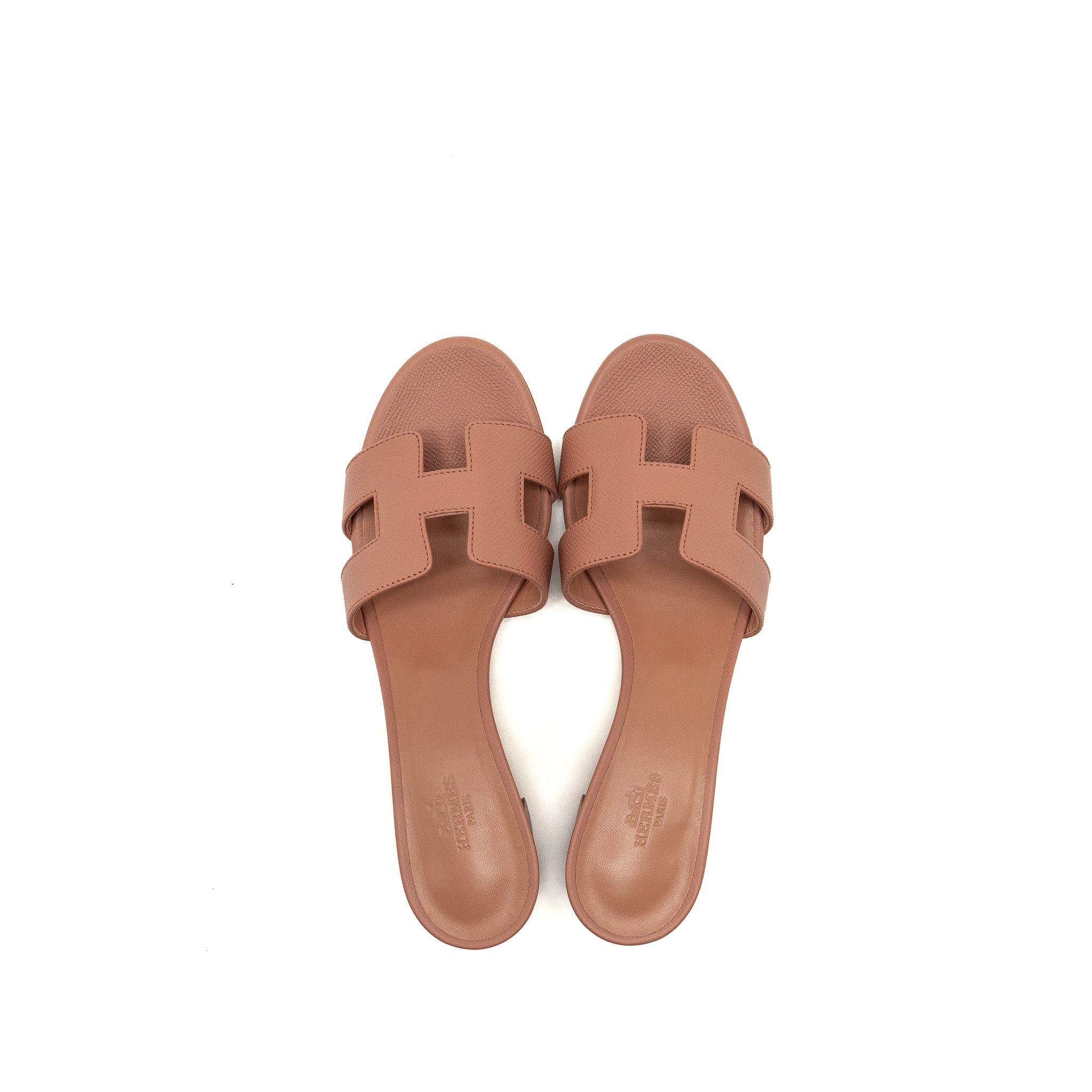 HERMES OASIS SANDALS EPSOM ROSE AUBE