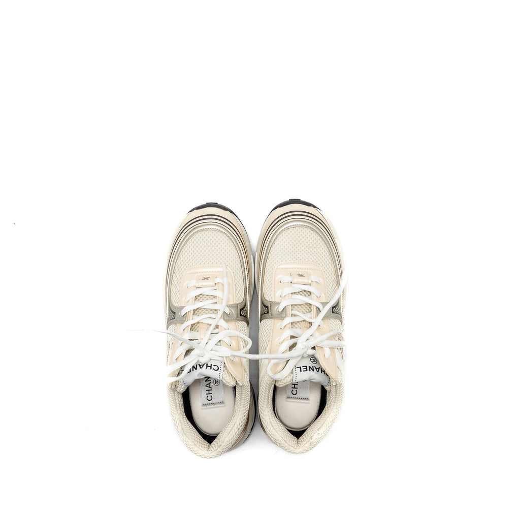 CHANEL METALLIC TRAINER/SNEAKER GOLD/SILVER