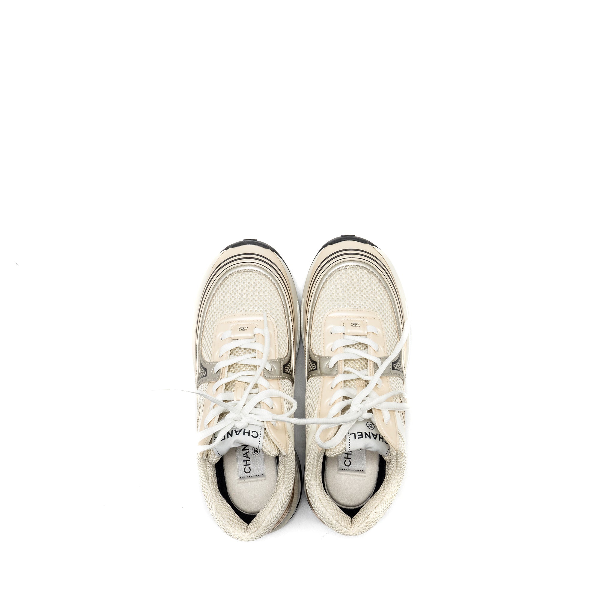 CHANEL METALLIC TRAINER/SNEAKER GOLD/SILVER