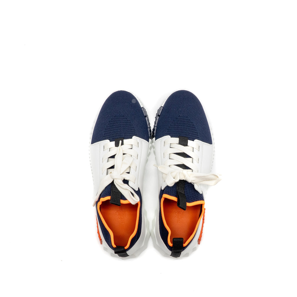 HERMES MEN’S BOUNCING SNEAKER WHITE/ NAVY/ ORANGE