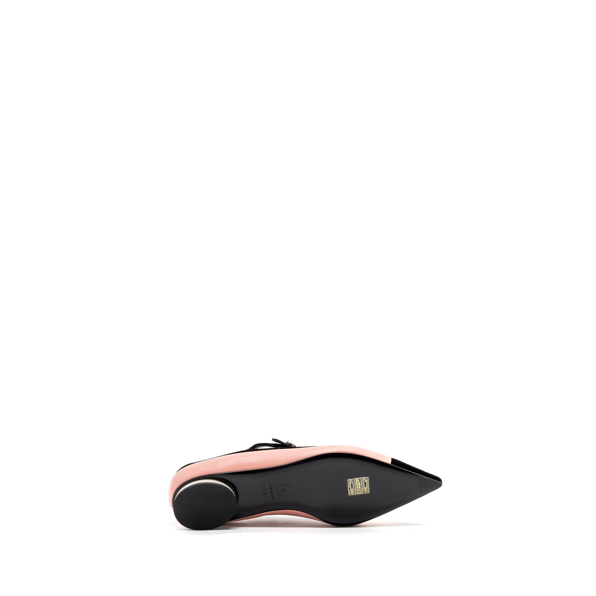 CHANEL 22K MERY JANES SHOES LAMBSKIN / VELVET PINK / BLACK LGHW