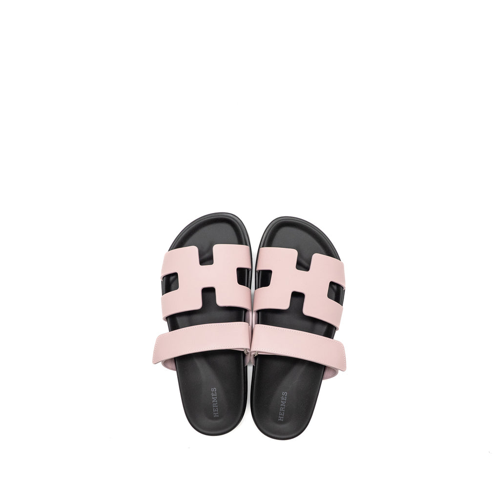 HERMES FEMME CHYPRE SANDALS CAFLSKIN ROSE CANCAN