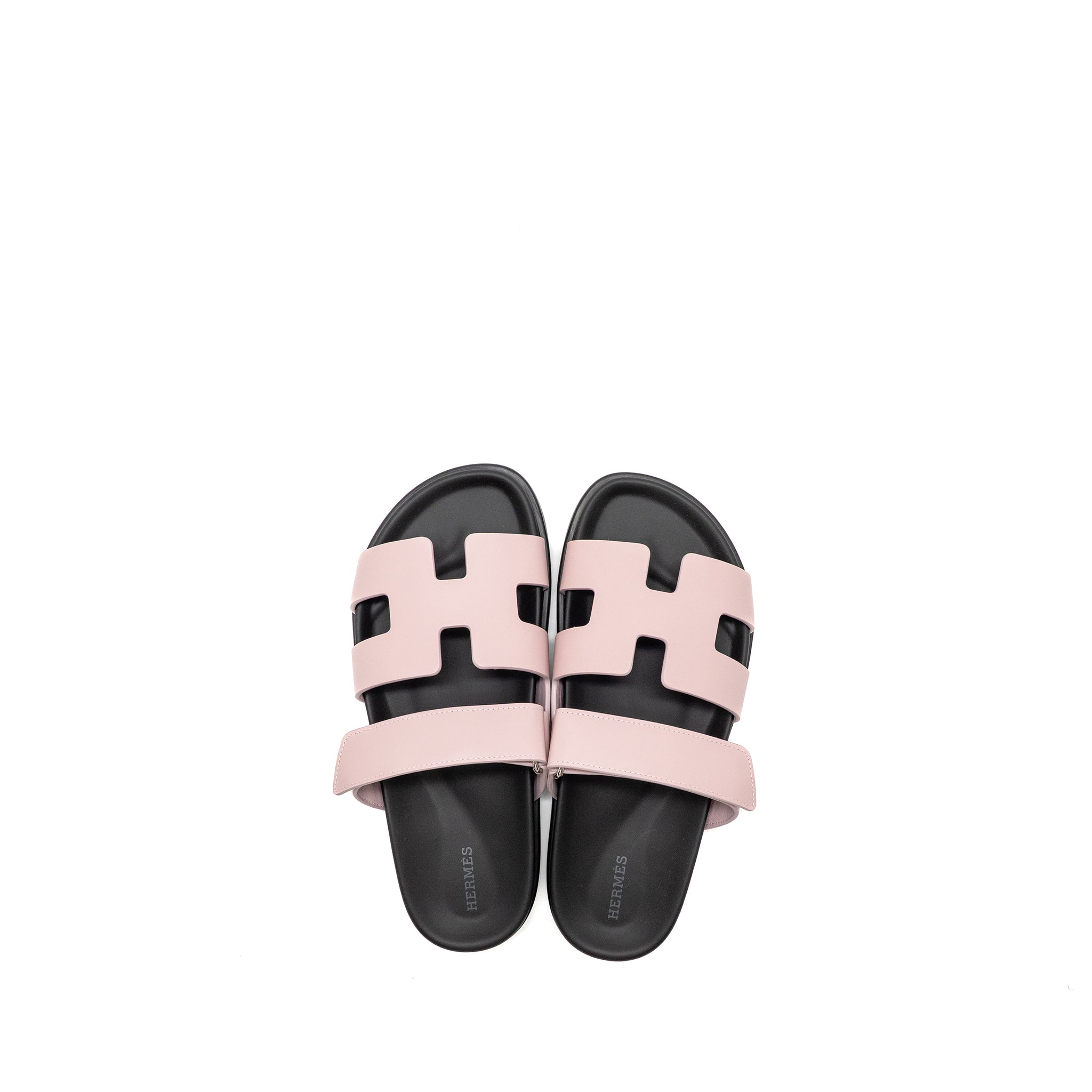 HERMES FEMME CHYPRE SANDALS CAFLSKIN ROSE CANCAN