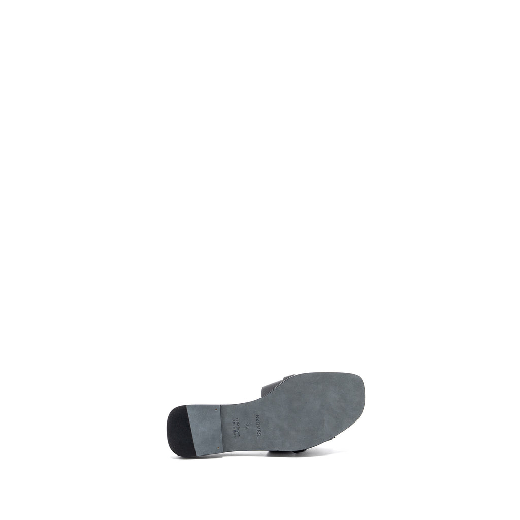 HERMES GIULIA SANDALS BLACK GHW