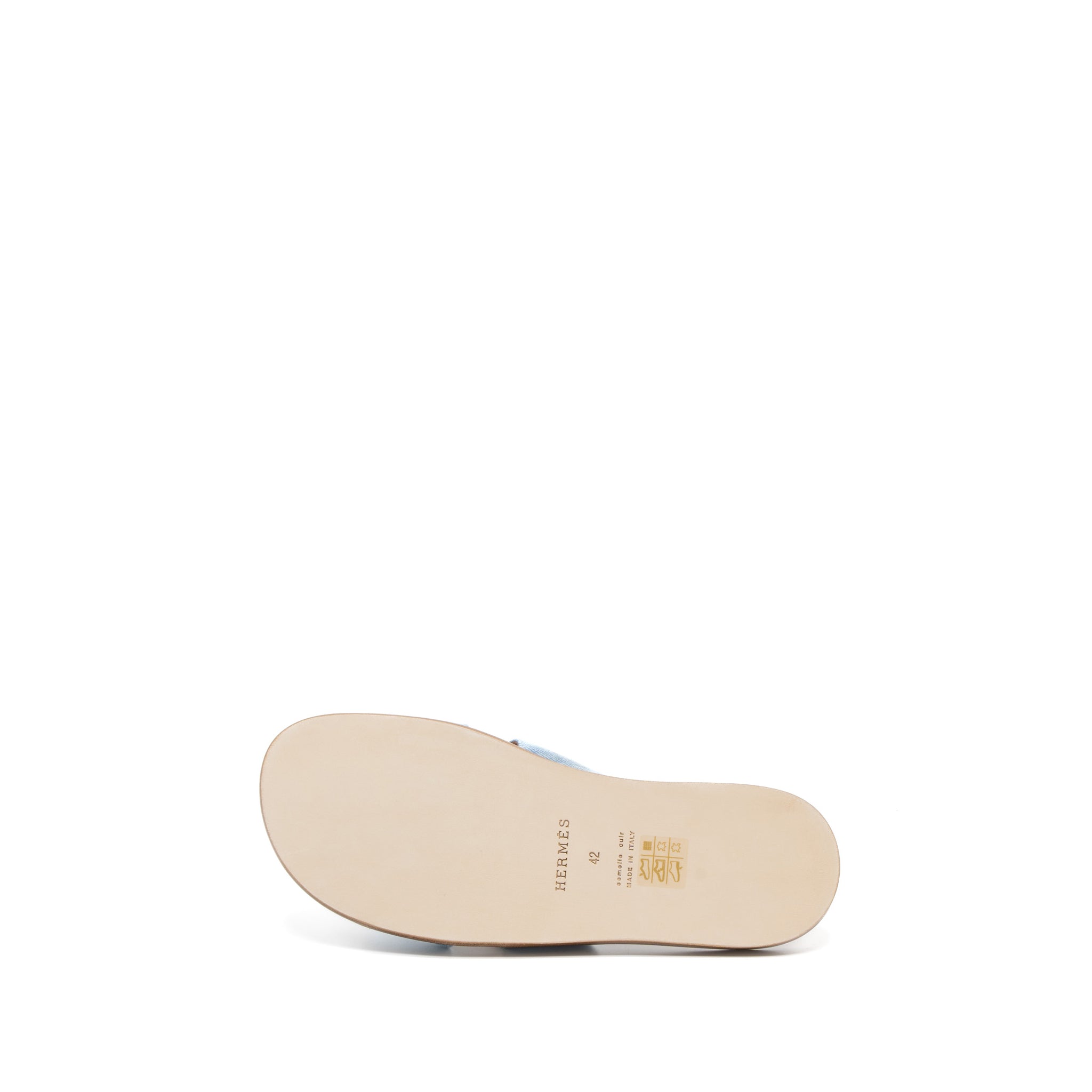 HERMES IZMIER SANDAL DENIM CLAIR