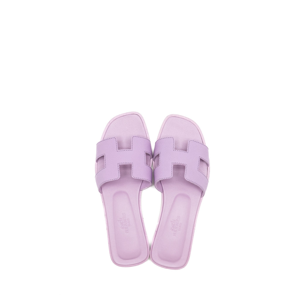 HERMES ORAN SANDALS EPSOM PURPLE