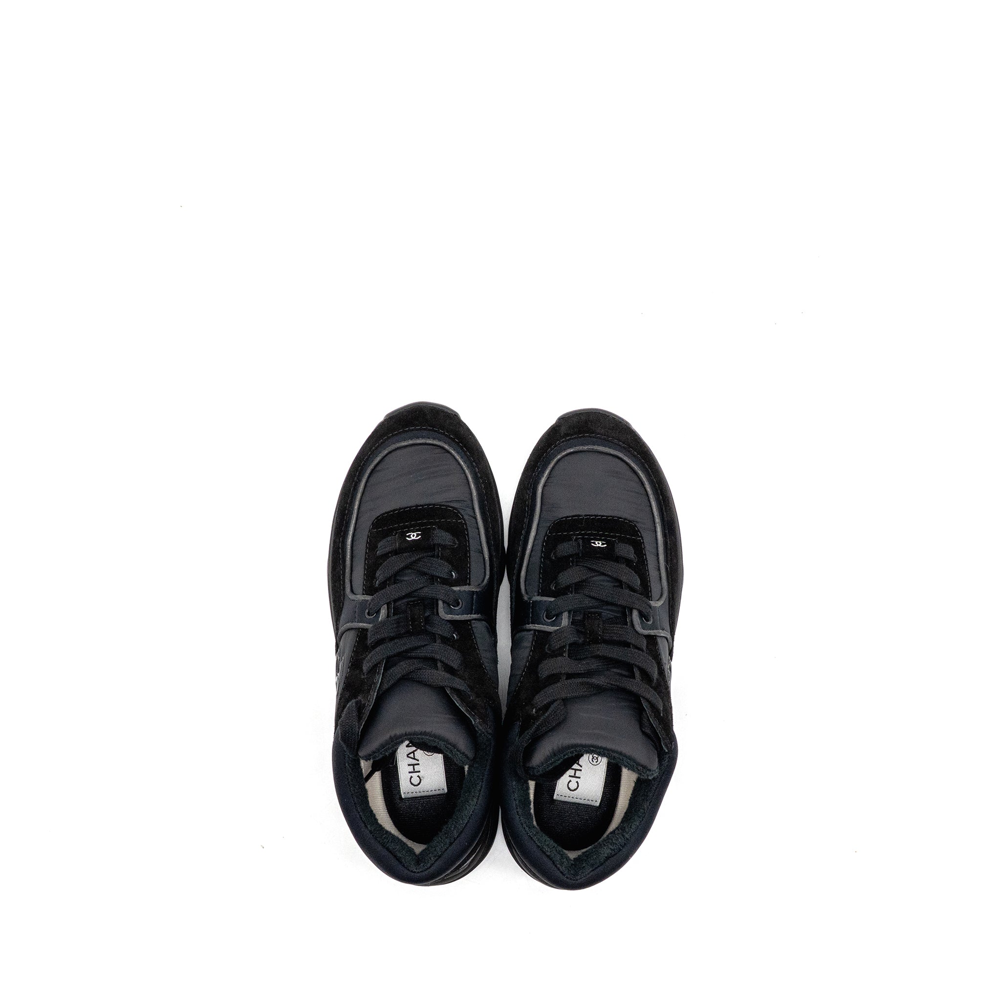 CHANEL CC SNEAKERS SUEDE/FABRIC BLACK