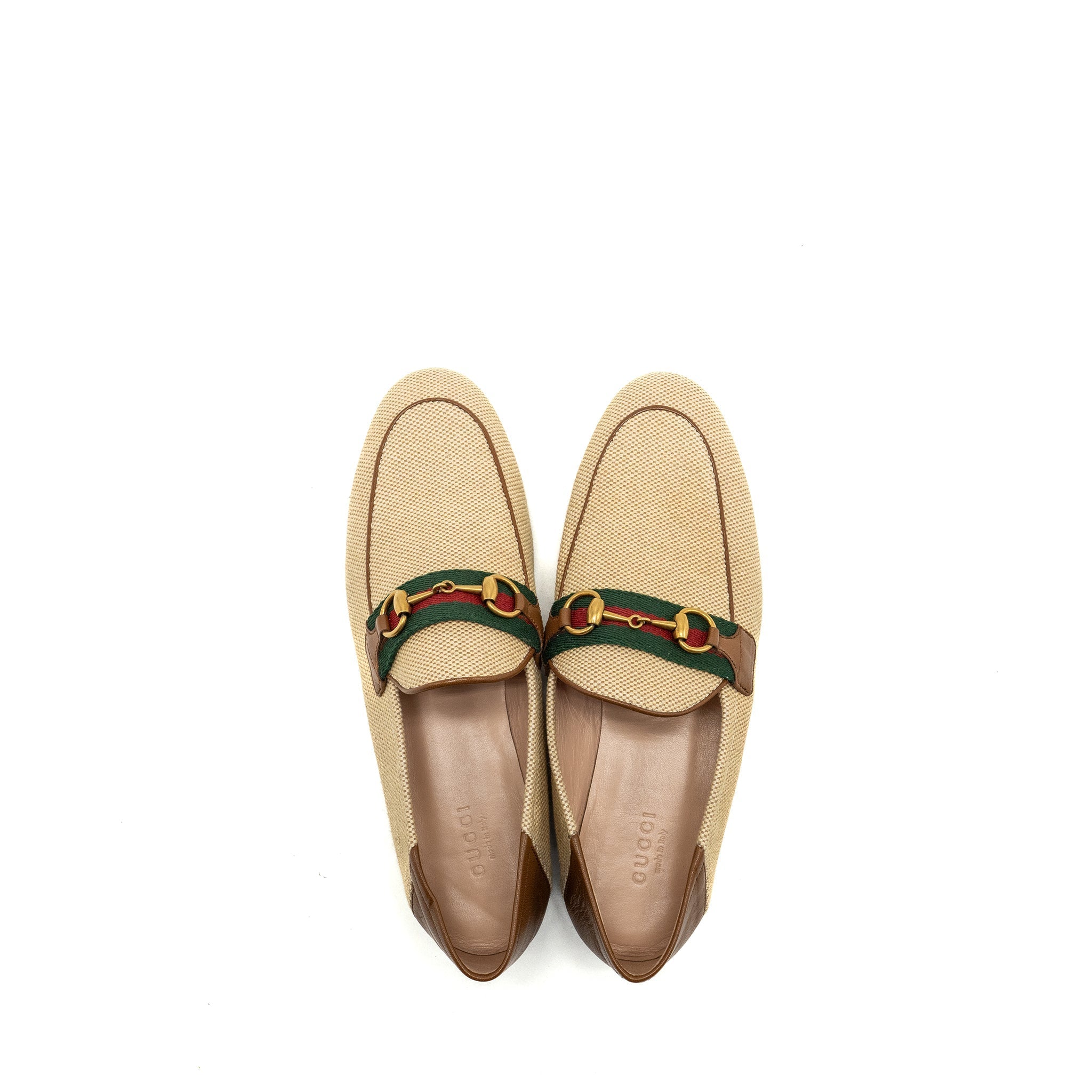 GUCCI HORSEBIT BRIXTON LOAFER CANVAS /LEATHER BEIGE/ BROWN