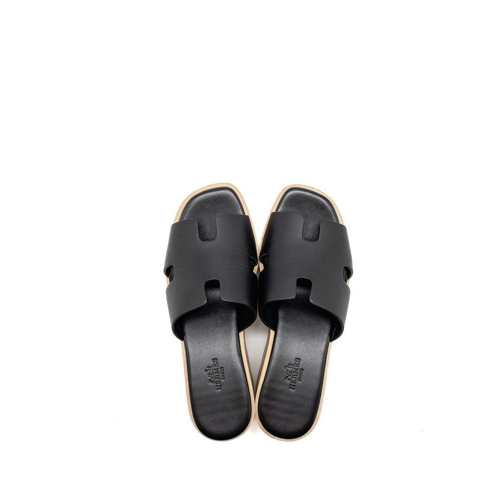 HERMES EZE SANDAL CALFSKIN BLACK