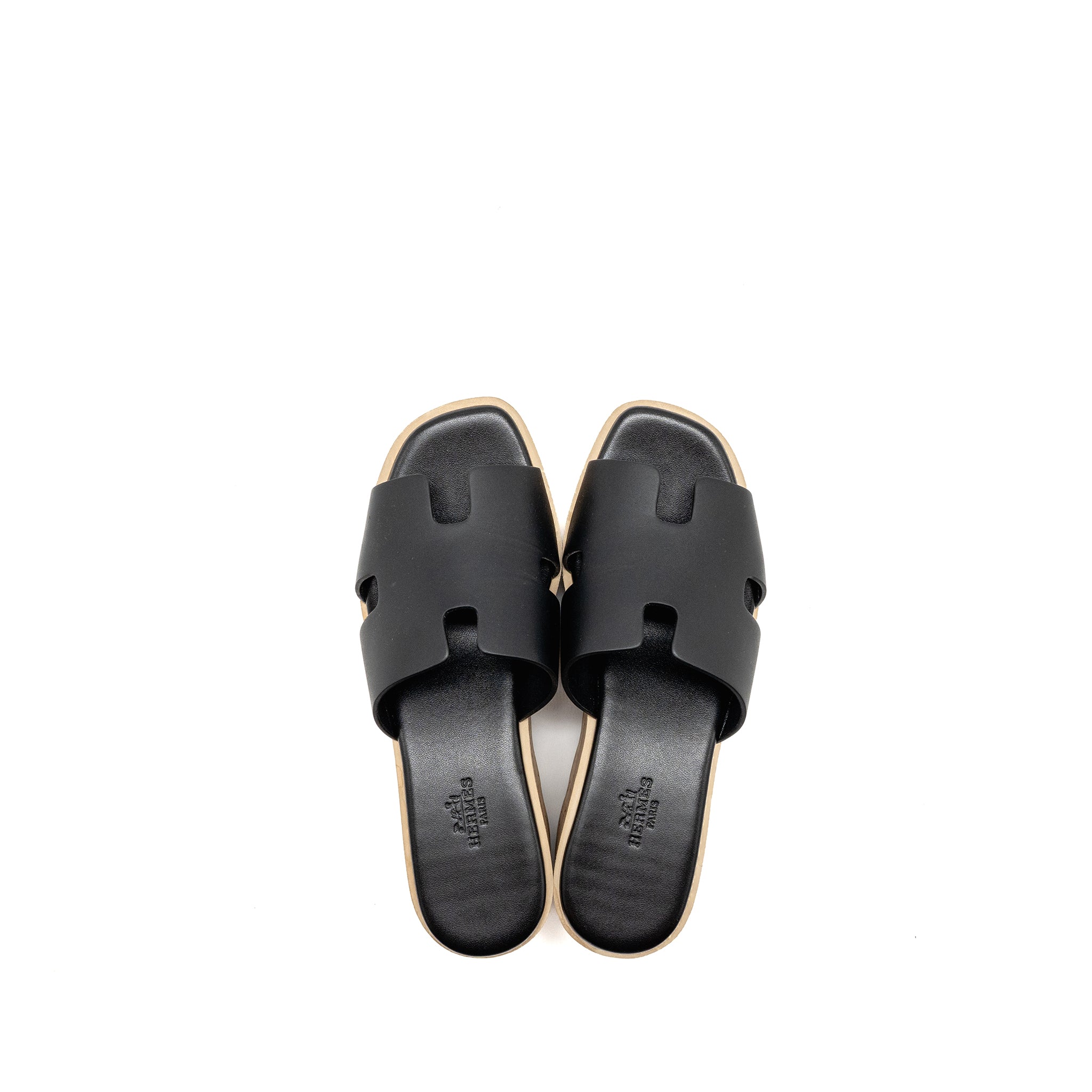 HERMES EZE SANDAL CALFSKIN BLACK