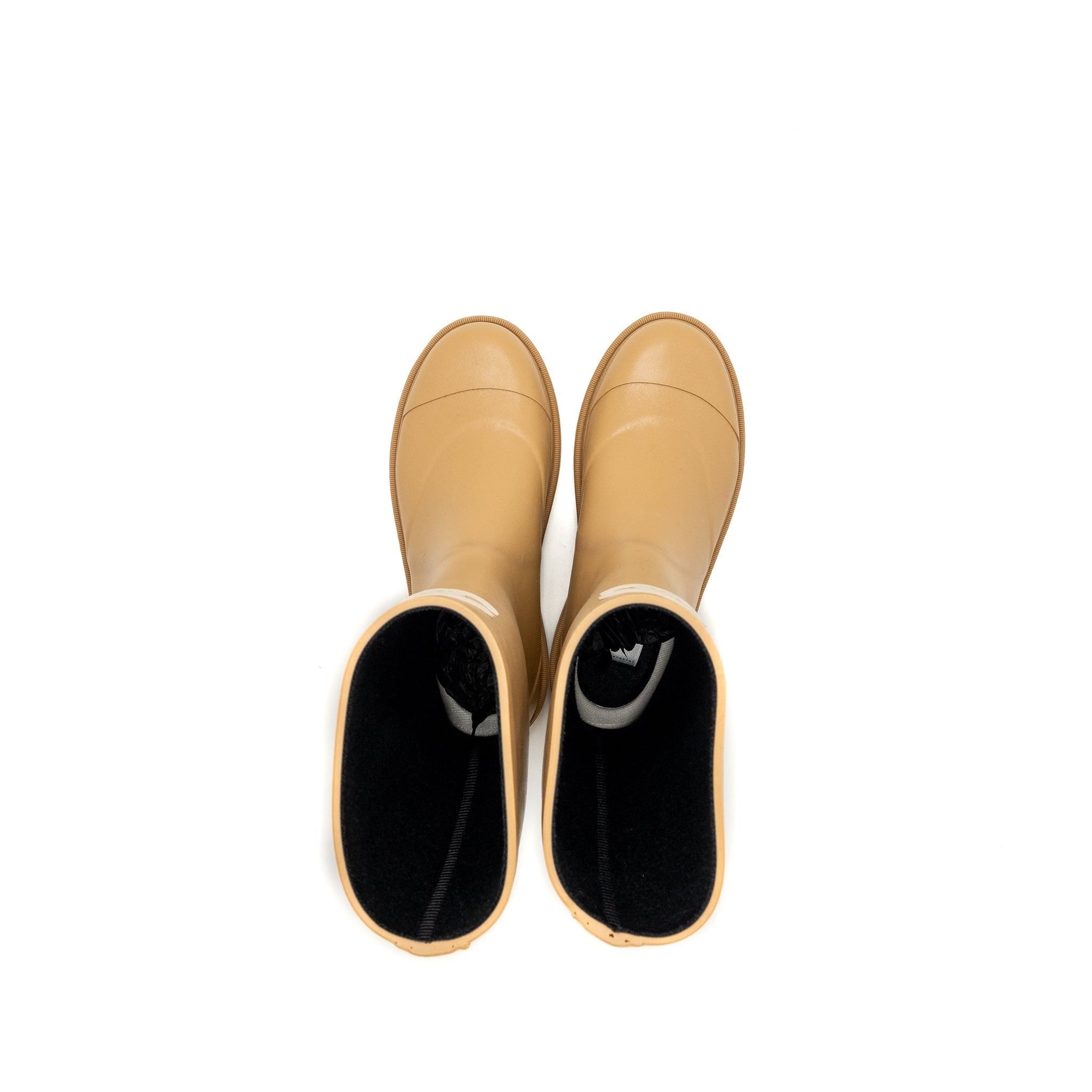 CHANEL WELLINGTON RAIN BOOTS RUBBER BEIGE