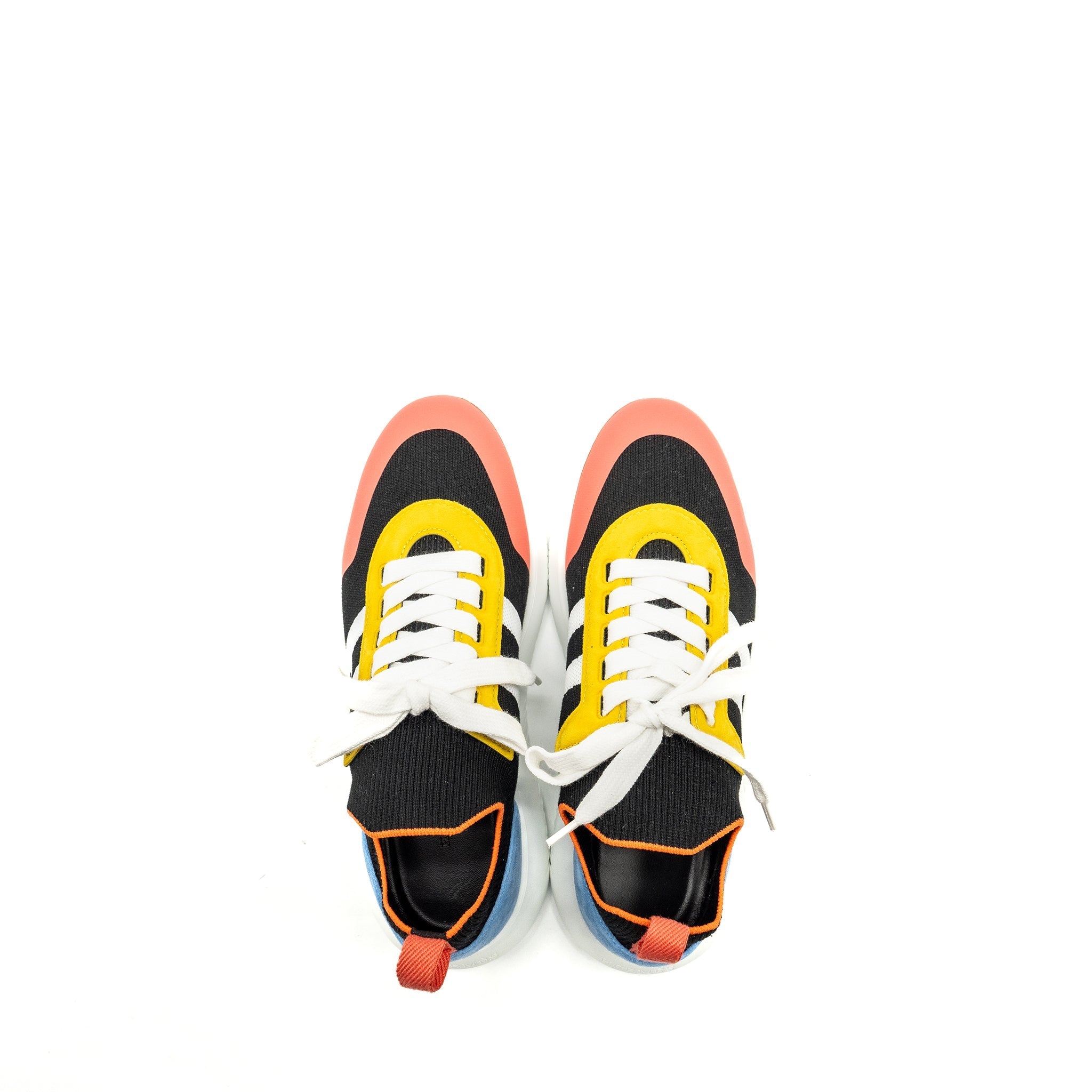 HERMES MEN CREW SNEAKER SUEDE/CHEVRE GOATSKIN BLACK/BLUE/MULTICOLOUR