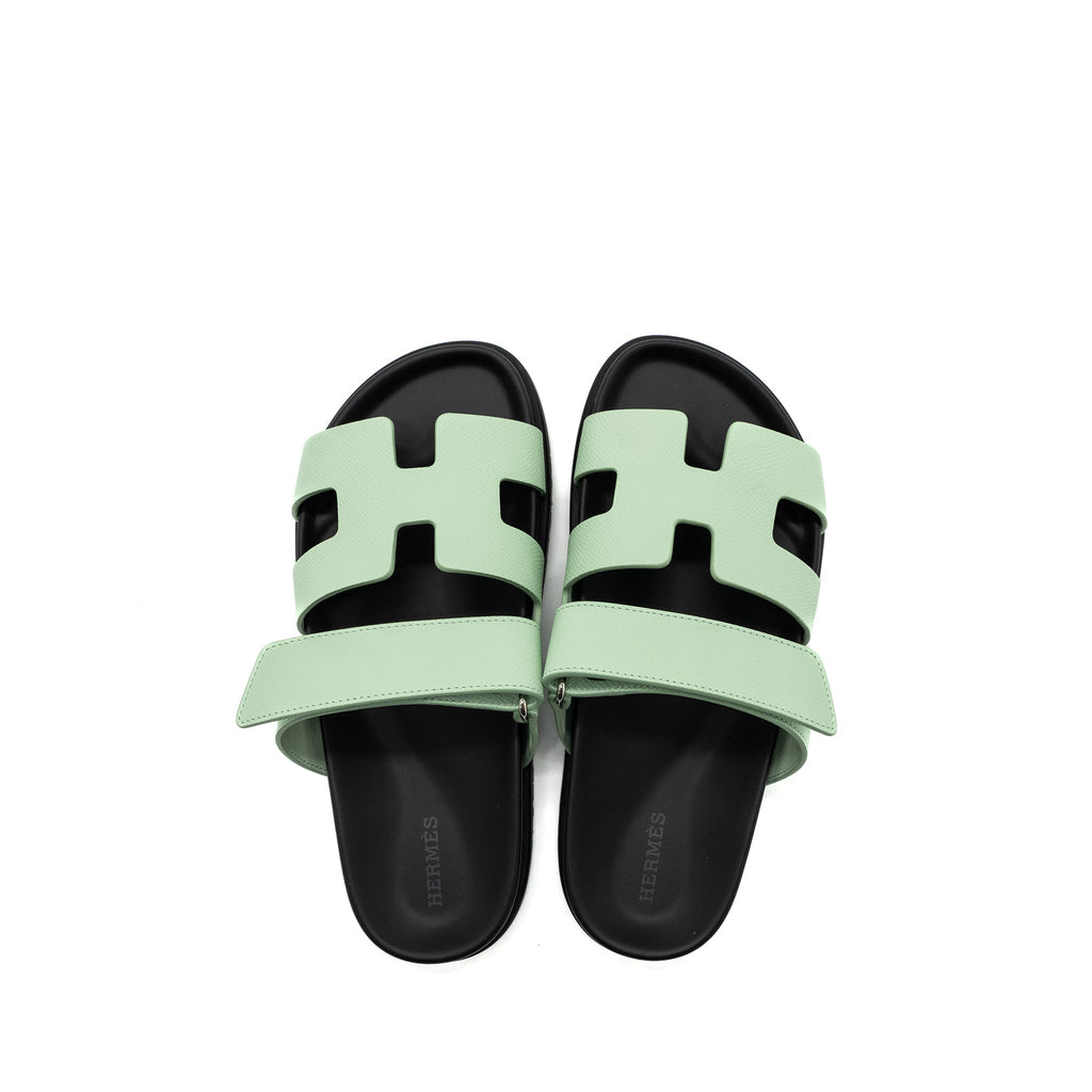 HERMES CHYPRE SANDALS EPSOM VERT JADE