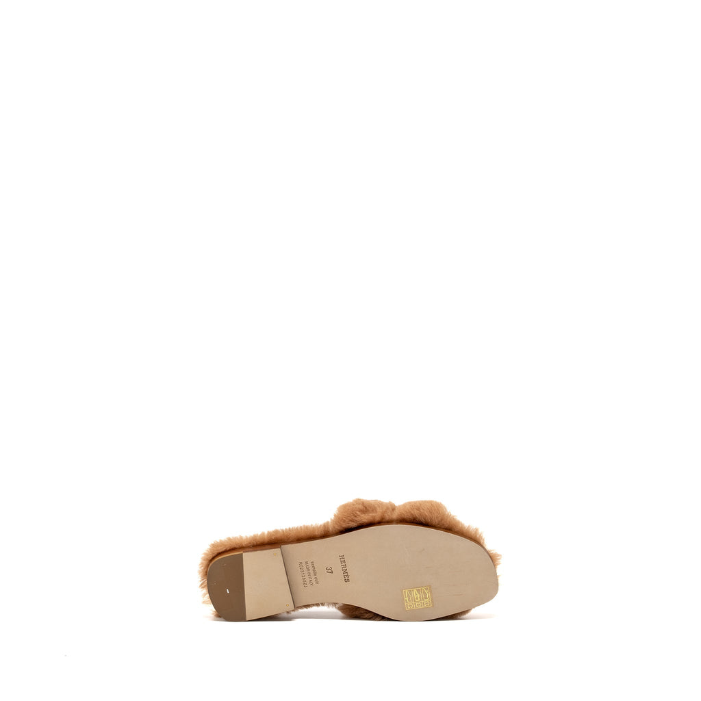 HERMES ORAN SANDALS PEAU LAINEE MER NATUREL