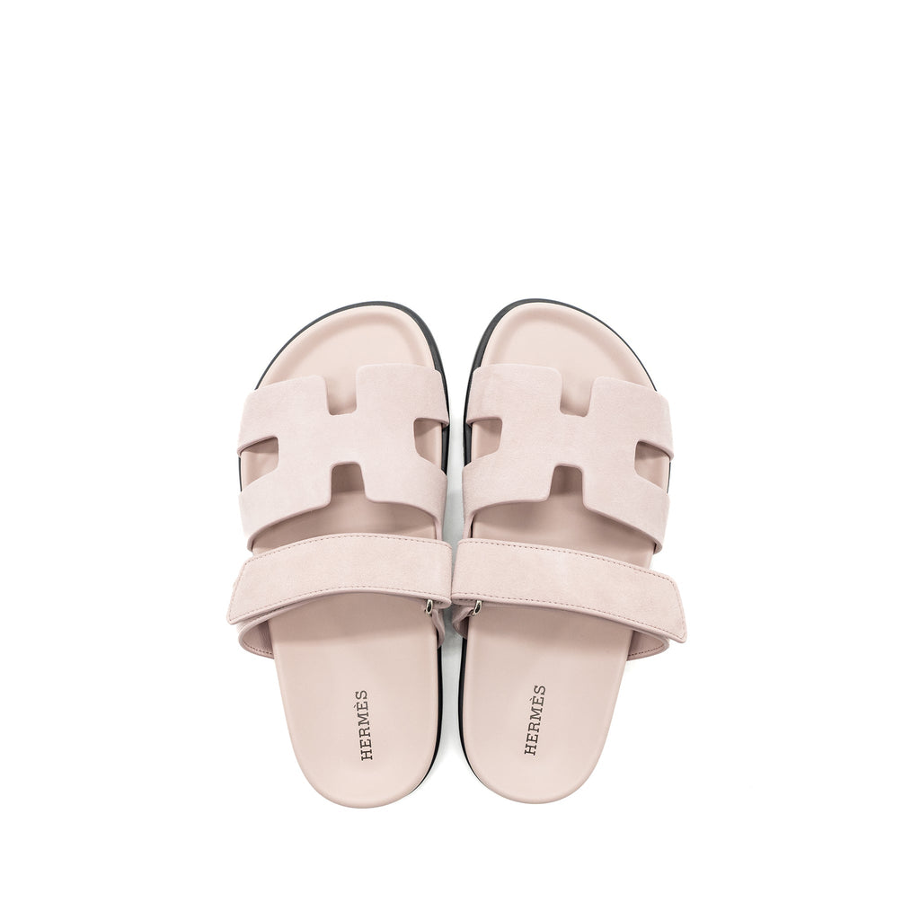 HERMES CHYPRE SANDALS SUEDE / MAUVE PALE